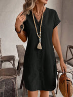 Sienna | Women's Button Front Short Sleeve Mini Dress