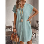 Sienna | Women's Button Front Short Sleeve Mini Dress