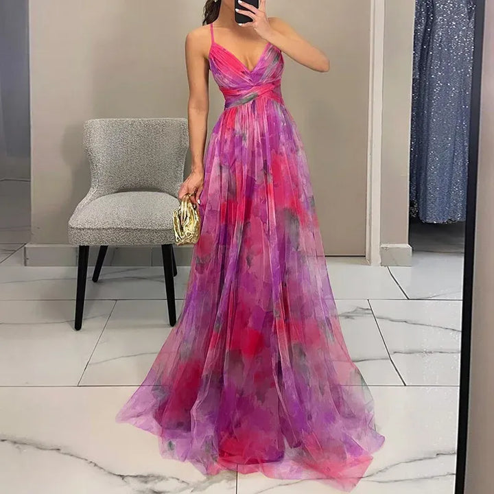 Zaria | Women’s Glamorous Maxi Wedding Guest Dress V-Neck