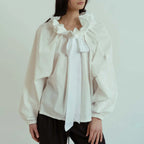 Marlowe | Women's Puffed Sleeve Cotton Blouse Layering Essential