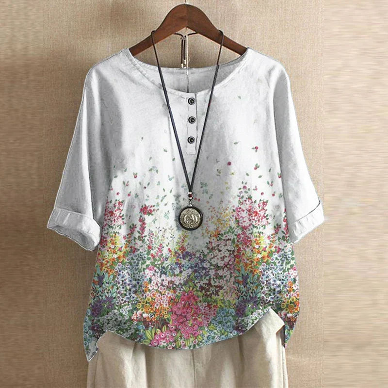 Mette | Women's Vintage Floral Print Blouse