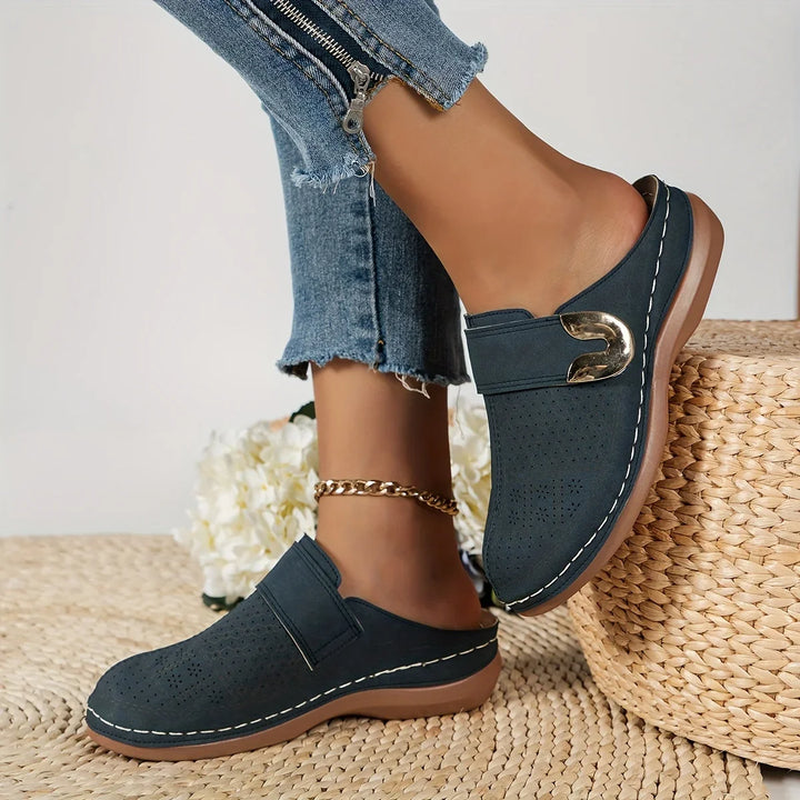 Elowyn | Women's Buckle Strap Slip-On Clogs Casual