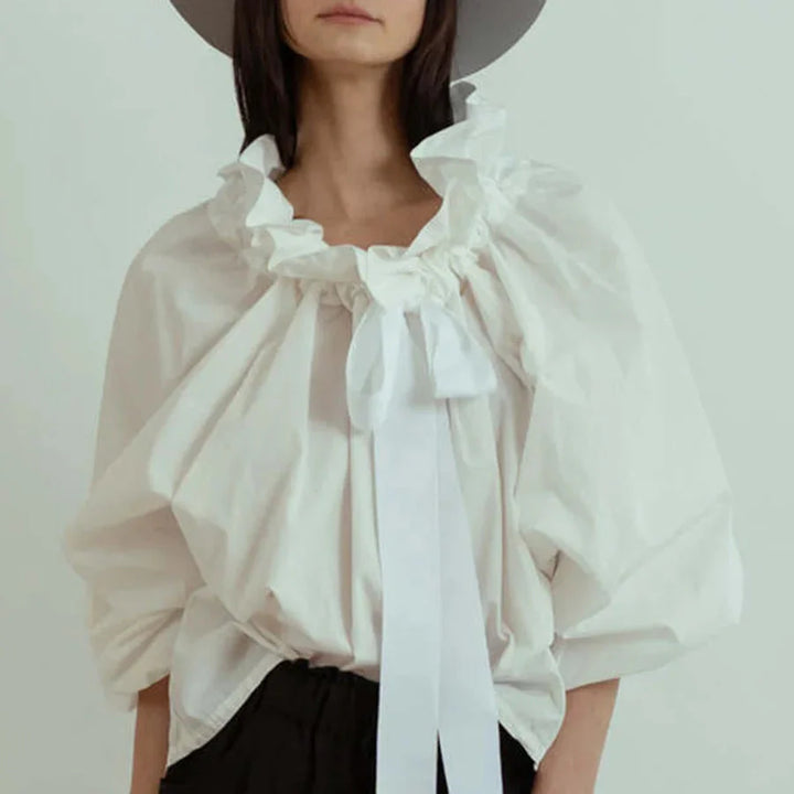 Marlowe | Women's Puffed Sleeve Cotton Blouse Layering Essential