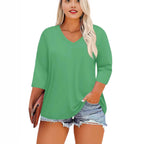 Sutton | Women's V-Neck Sleeve Plus Size shirt