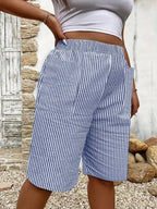 Mette | Women's Casual Striped Elastic Waist Trousers