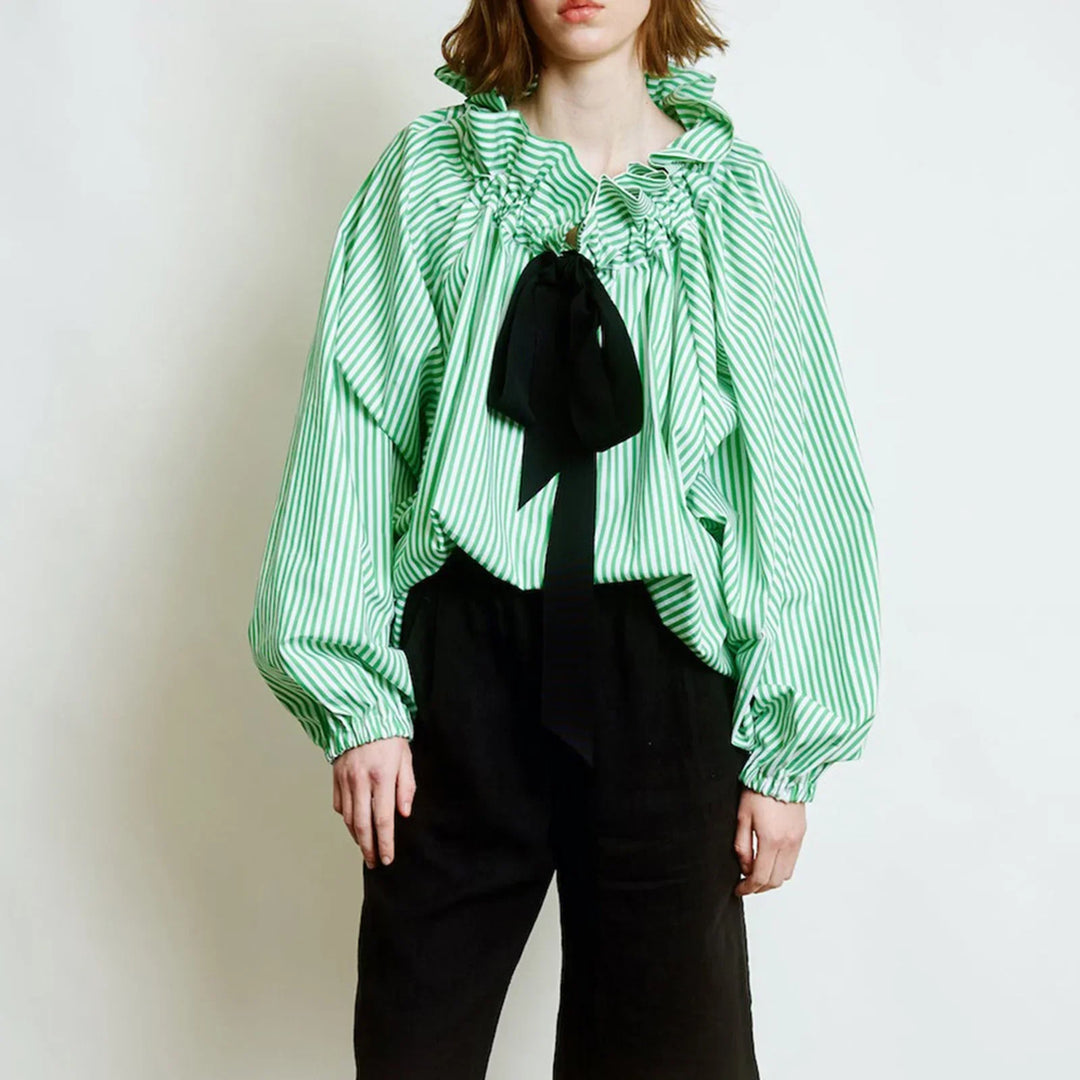 Marlowe | Women's Puffed Sleeve Cotton Blouse Layering Essential