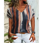 Marlowe | Women's Casual Striped Graphic T-Shirt