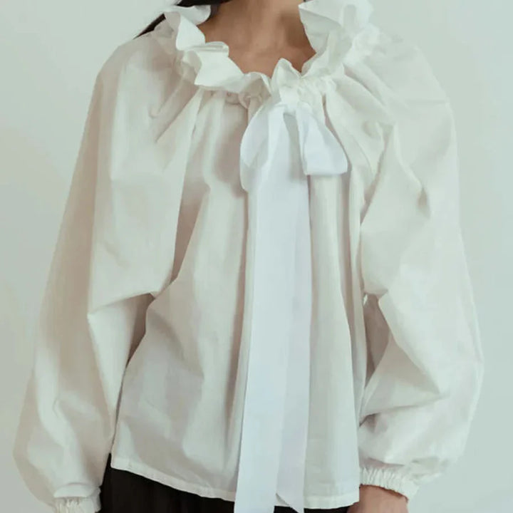 Marlowe | Women's Puffed Sleeve Cotton Blouse Layering Essential