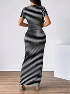 Sienna | Women’s Striped Short Sleeve Commuter Dress
