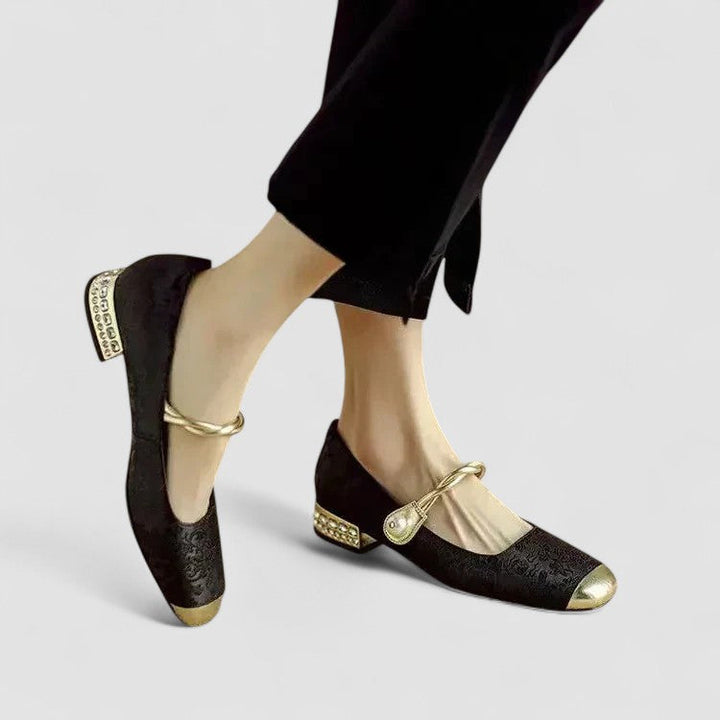 Sienna | Women's Elegant Low Heel Mary Jane Flats Chic