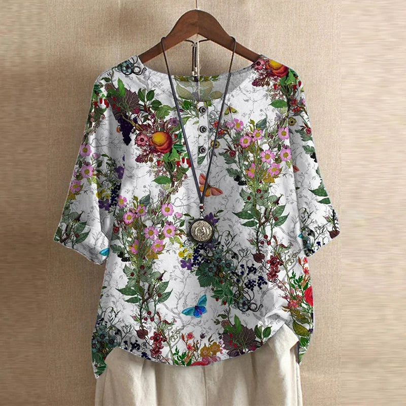 Mette | Women's Vintage Floral Print Blouse