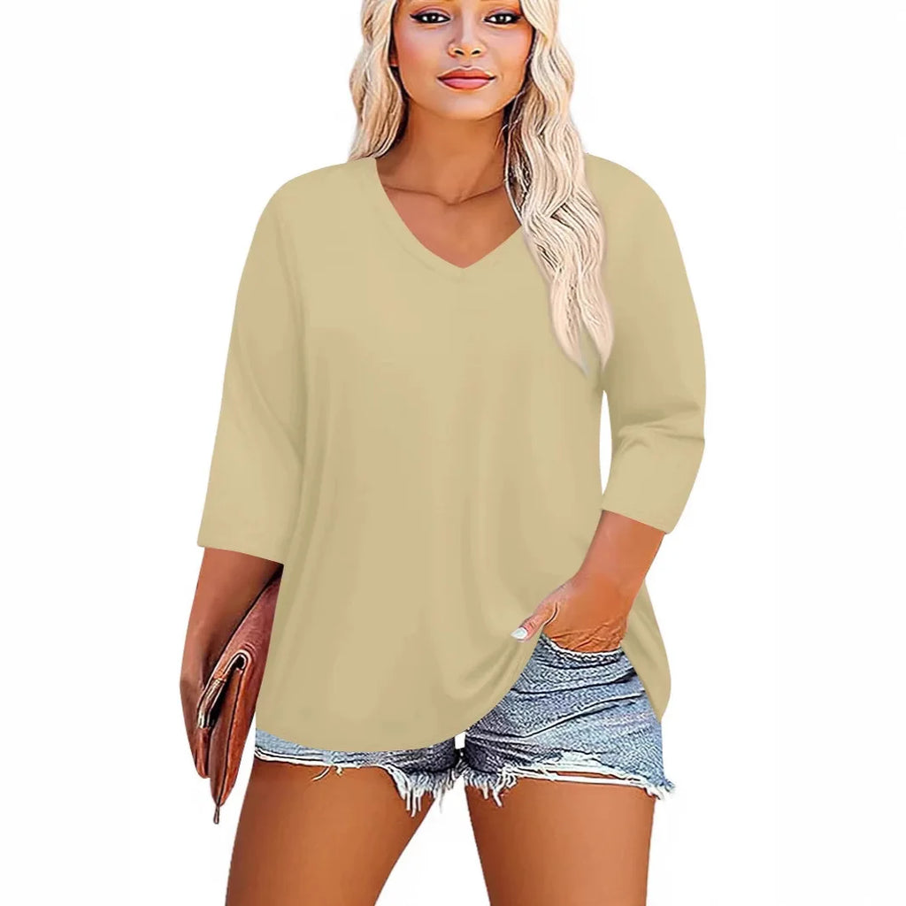 Sutton | Women's V-Neck Sleeve Plus Size shirt