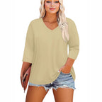 Sutton | Women's V-Neck Sleeve Plus Size shirt