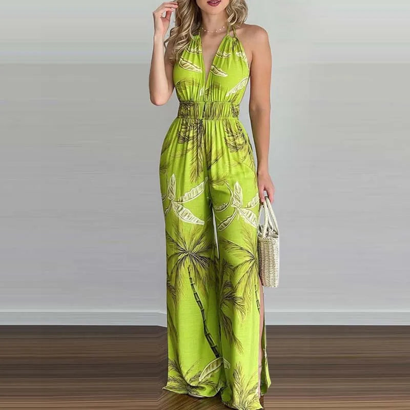 Remi | Women's Casual Backless Wide Leg Jumpsuit