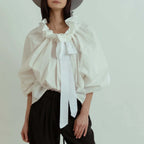 Marlowe | Women's Puffed Sleeve Cotton Blouse Layering Essential