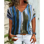 Marlowe | Women's Casual Striped Graphic T-Shirt