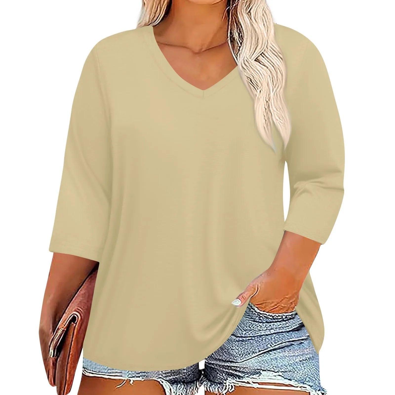 Sutton | Women's V-Neck Sleeve Plus Size shirt
