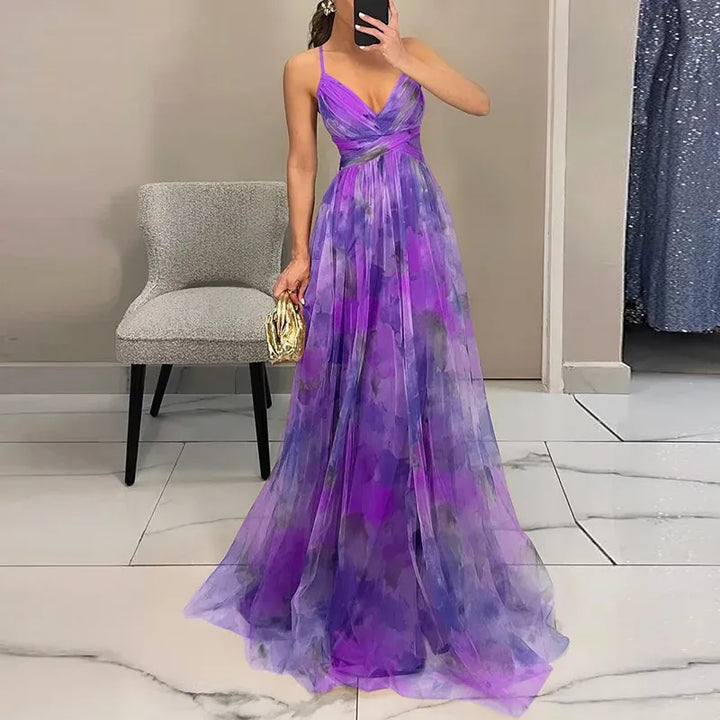 Zaria | Women’s Glamorous Maxi Wedding Guest Dress V-Neck