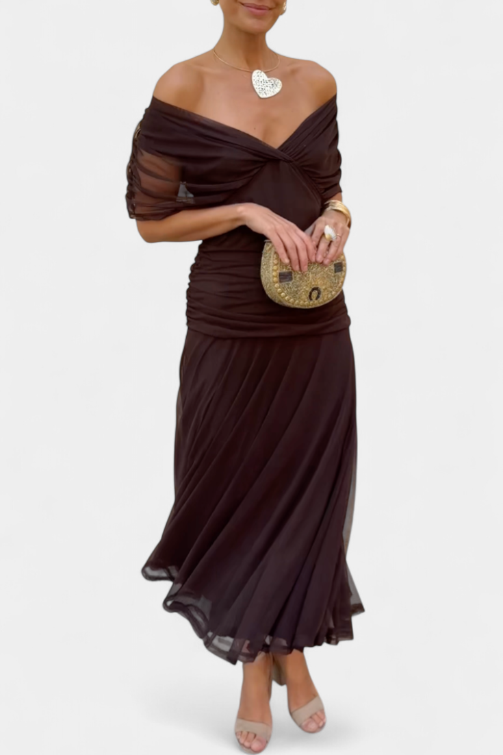 Jolene | Women's Floral Off-Shoulder Midi Dress