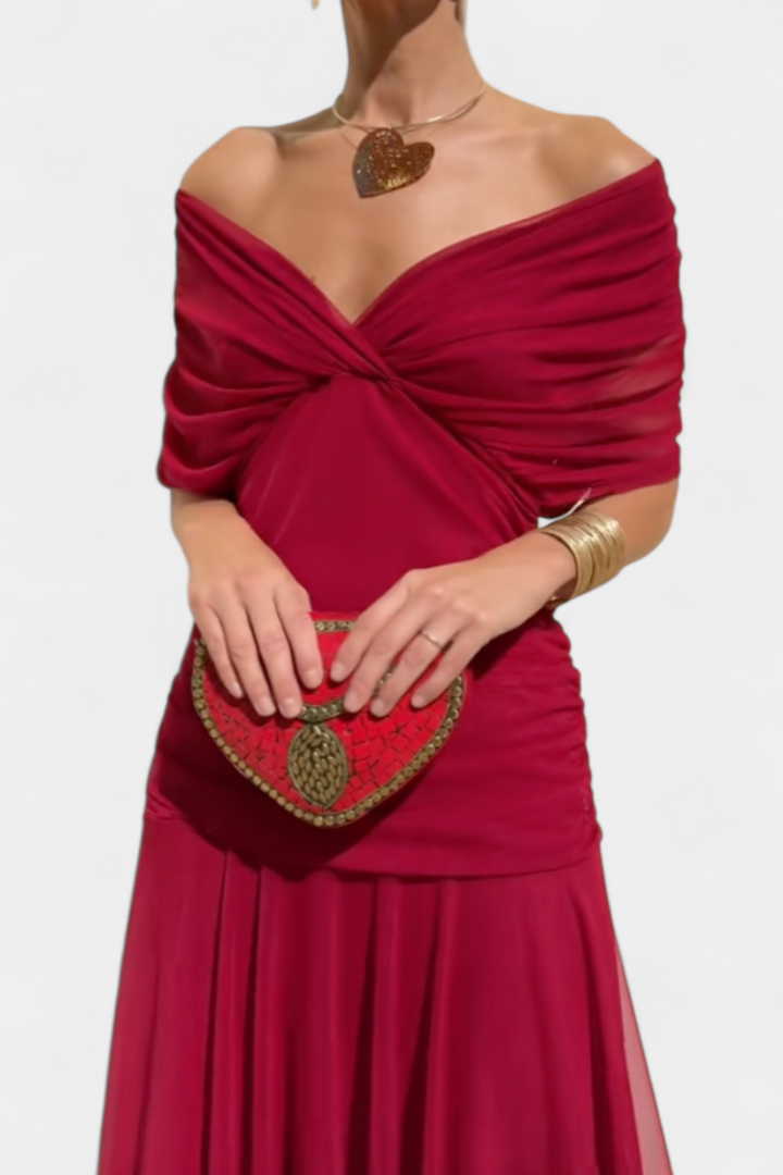 Jolene | Women's Floral Off-Shoulder Midi Dress