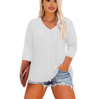 Sutton | Women's V-Neck Sleeve Plus Size shirt
