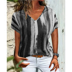 Marlowe | Women's Casual Striped Graphic T-Shirt