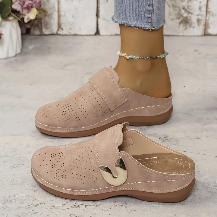 Elowyn | Women's Buckle Strap Slip-On Clogs Casual