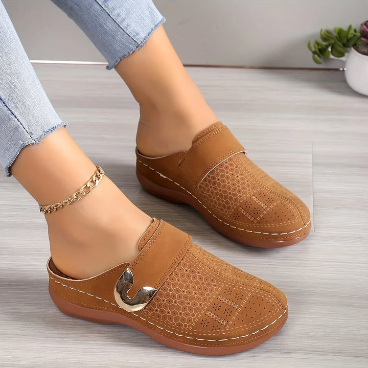 Elowyn | Women's Buckle Strap Slip-On Clogs Casual