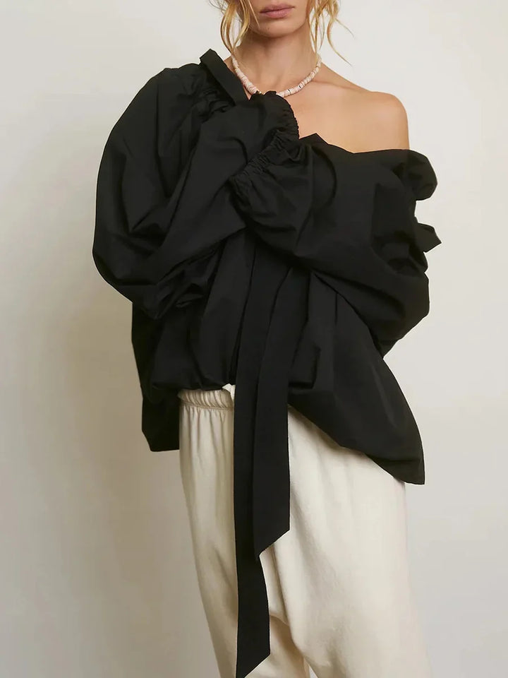 Elara | Women’s Ruffle Collar Bow Tie Blouse
