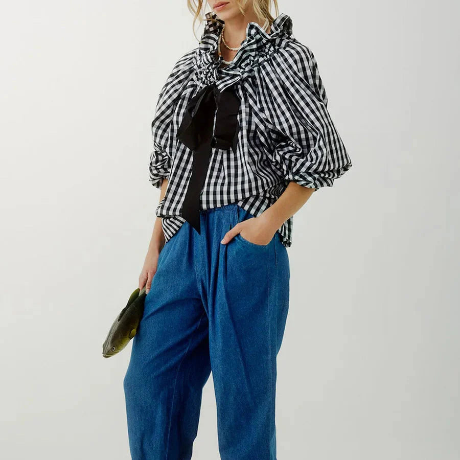 Marlowe | Women's Puffed Sleeve Cotton Blouse Layering Essential