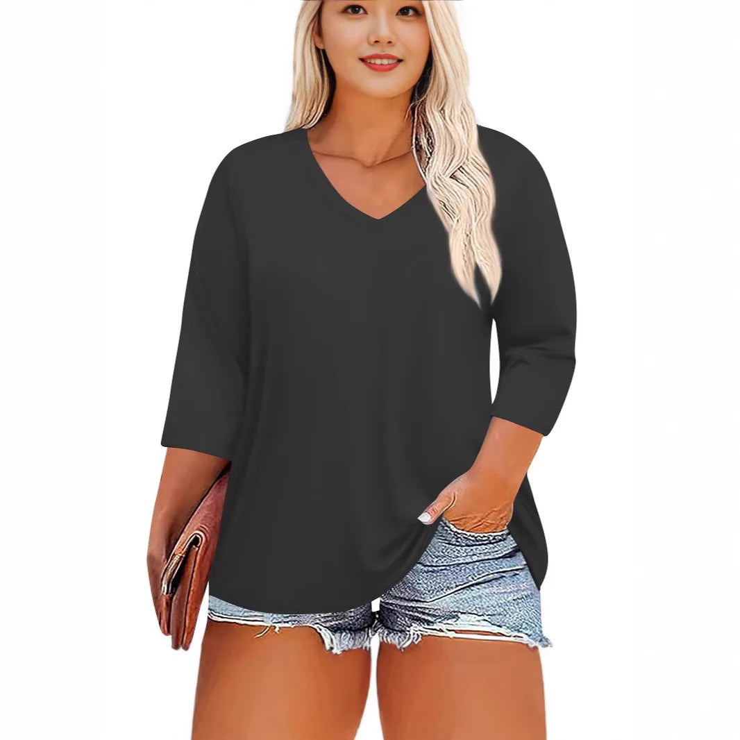 Sutton | Women's V-Neck Sleeve Plus Size shirt