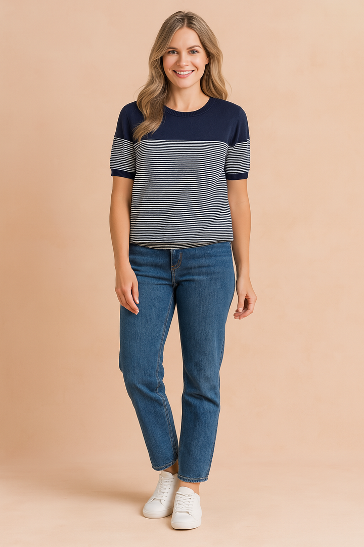Rowan | Women's Classic Striped Short Sleeve Top