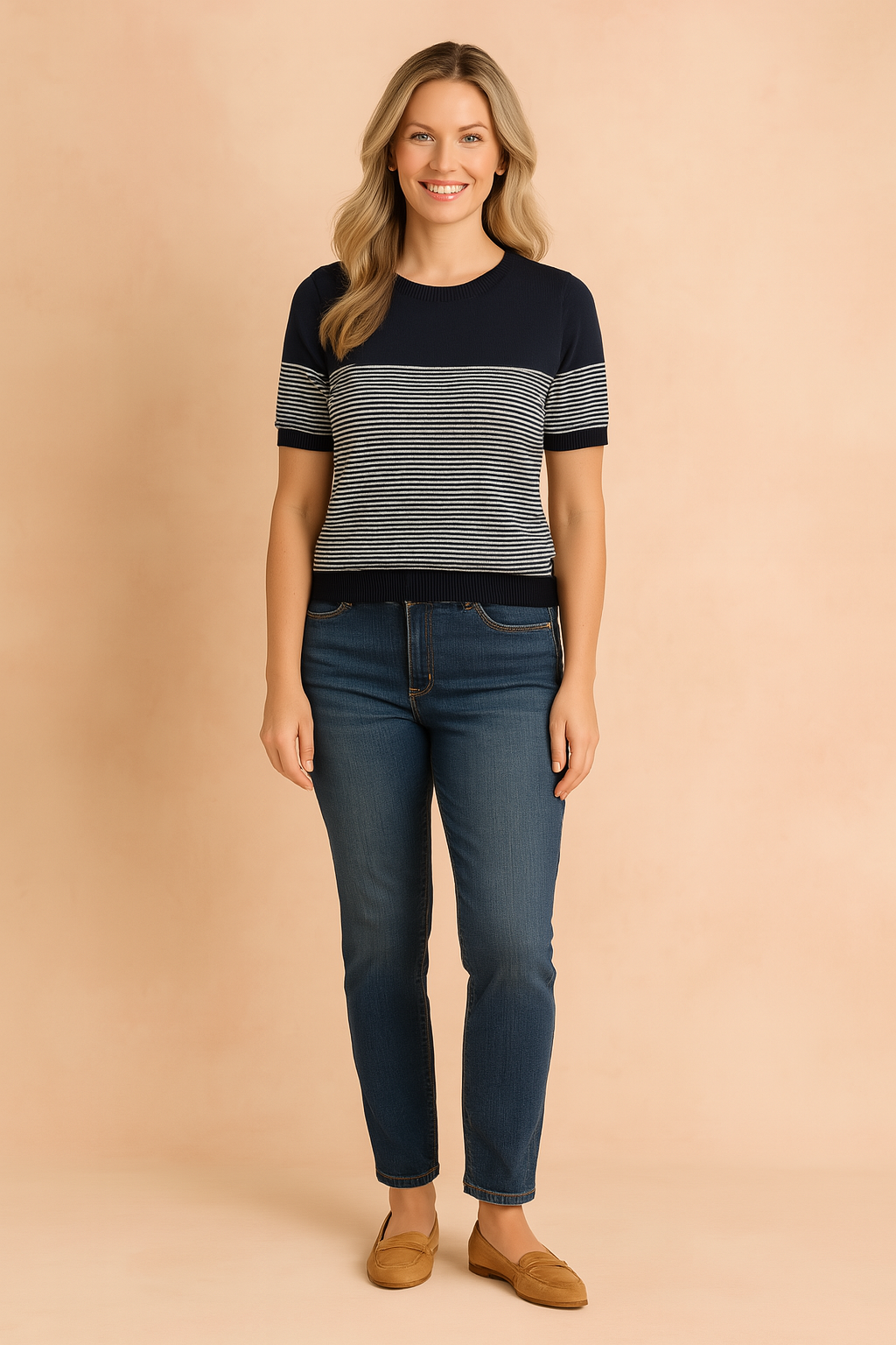 Rowan | Women's Classic Striped Short Sleeve Top