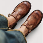 Sienna | Women's T-Bar Leather Flats