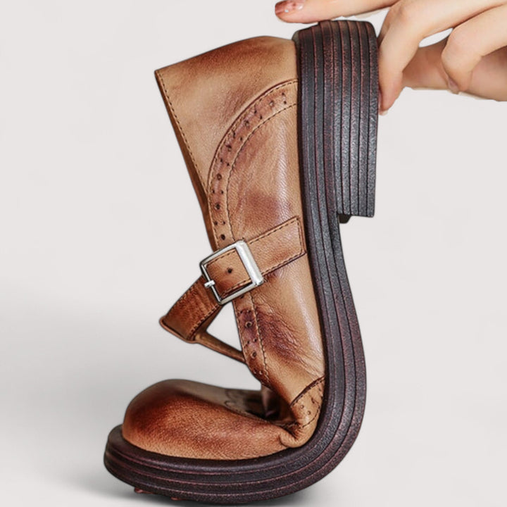 Sienna | Women's T-Bar Leather Flats