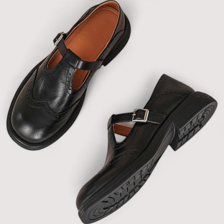 Sienna | Women's T-Bar Leather Flats