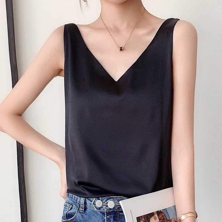 Elara | Women's Silk Strap Tank Top Elegant