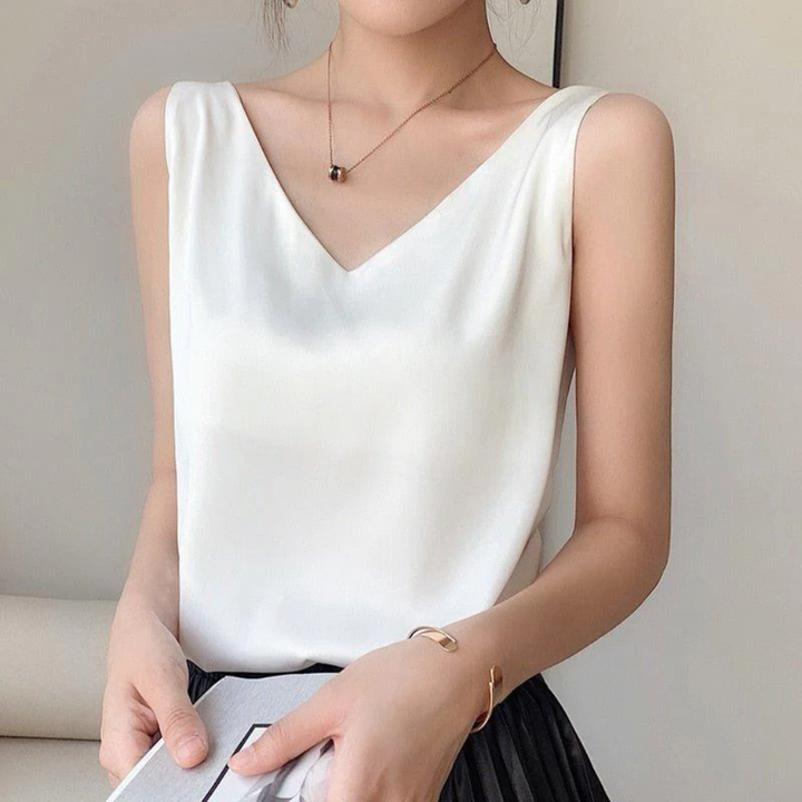 Elara | Women's Silk Strap Tank Top Elegant