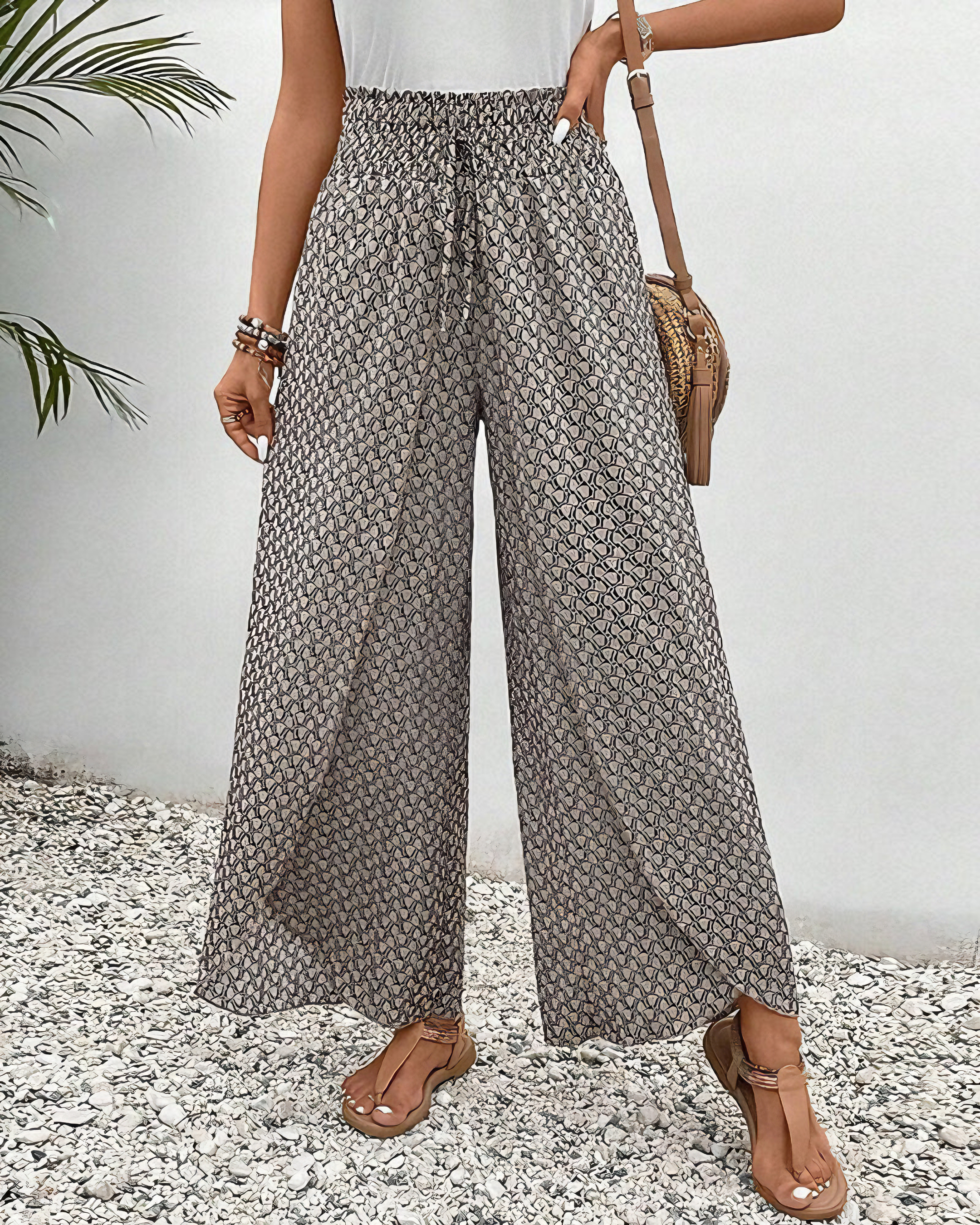 Priya | Women's High-Waist Wide-Leg Pants Casual