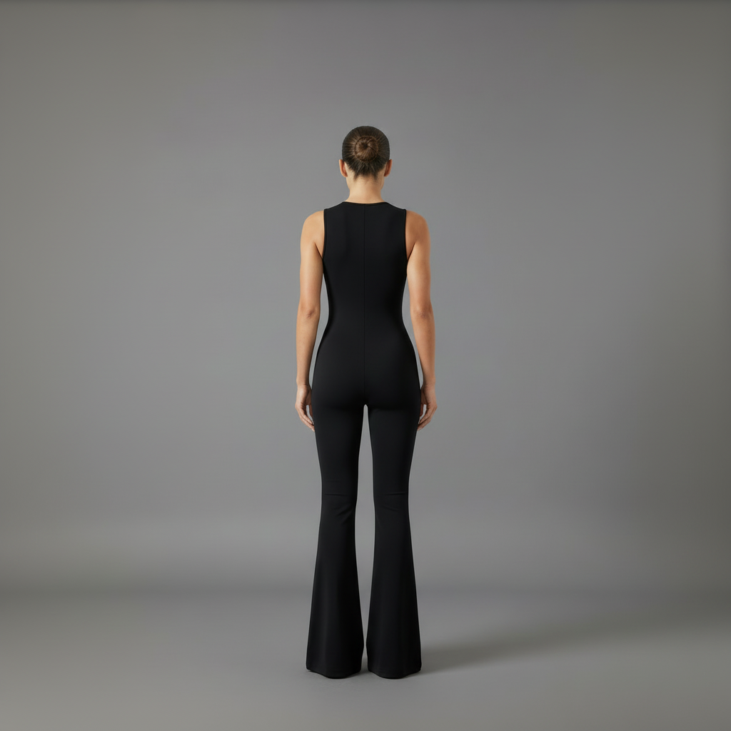 Priya | Women's V Neck Flared Leg Jumpsuit Elegant