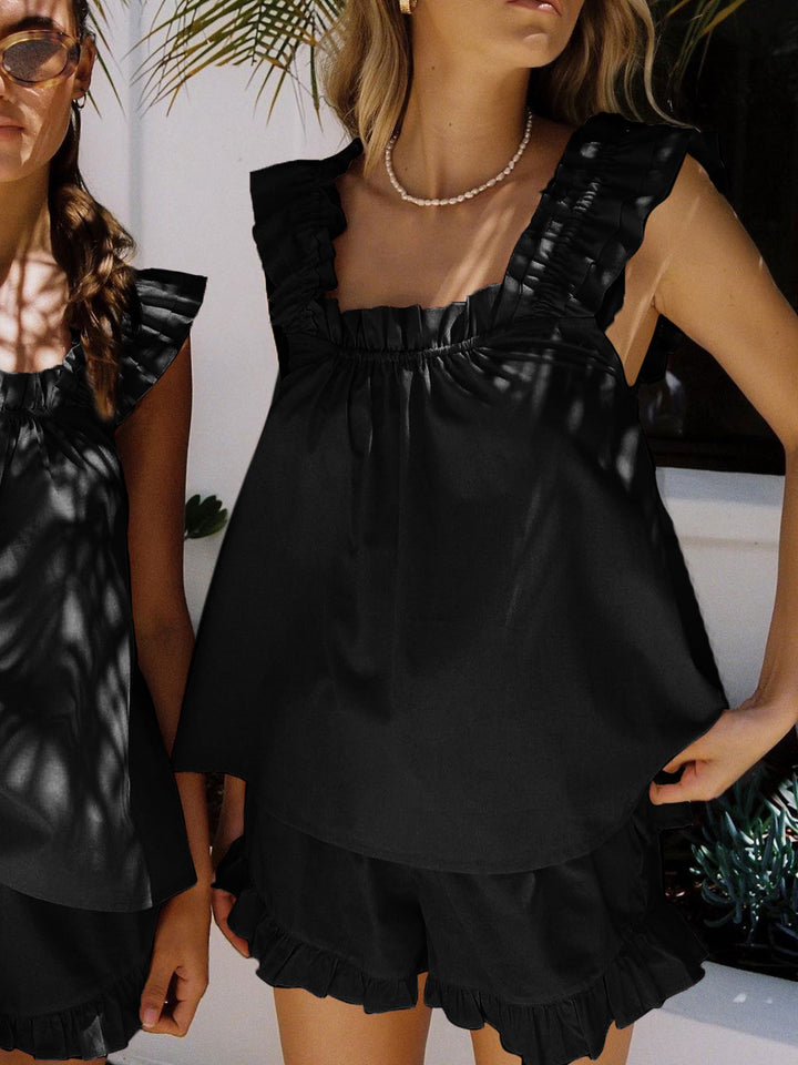 Sanne | Women's Ruffle Sleeveless Lounge Set Chic