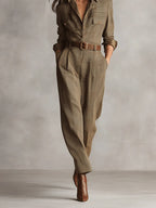 Asha | Women’s Plaid Tailored Wide Leg Jumpsuit