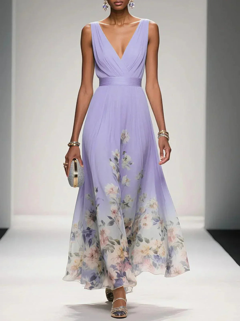 Elara | Women's Floral Print Wedding Guest Dress Elegant