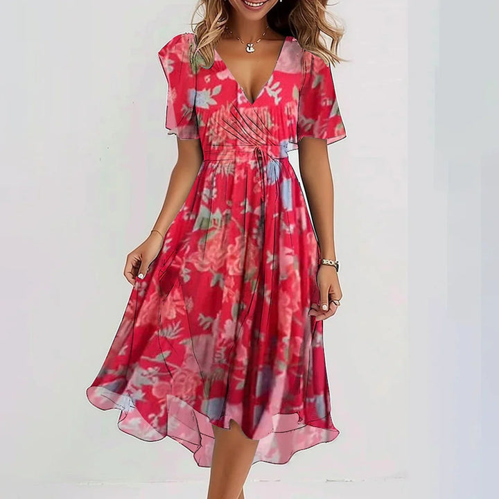 Linne | Women’s Elegant Floral Midi Dress