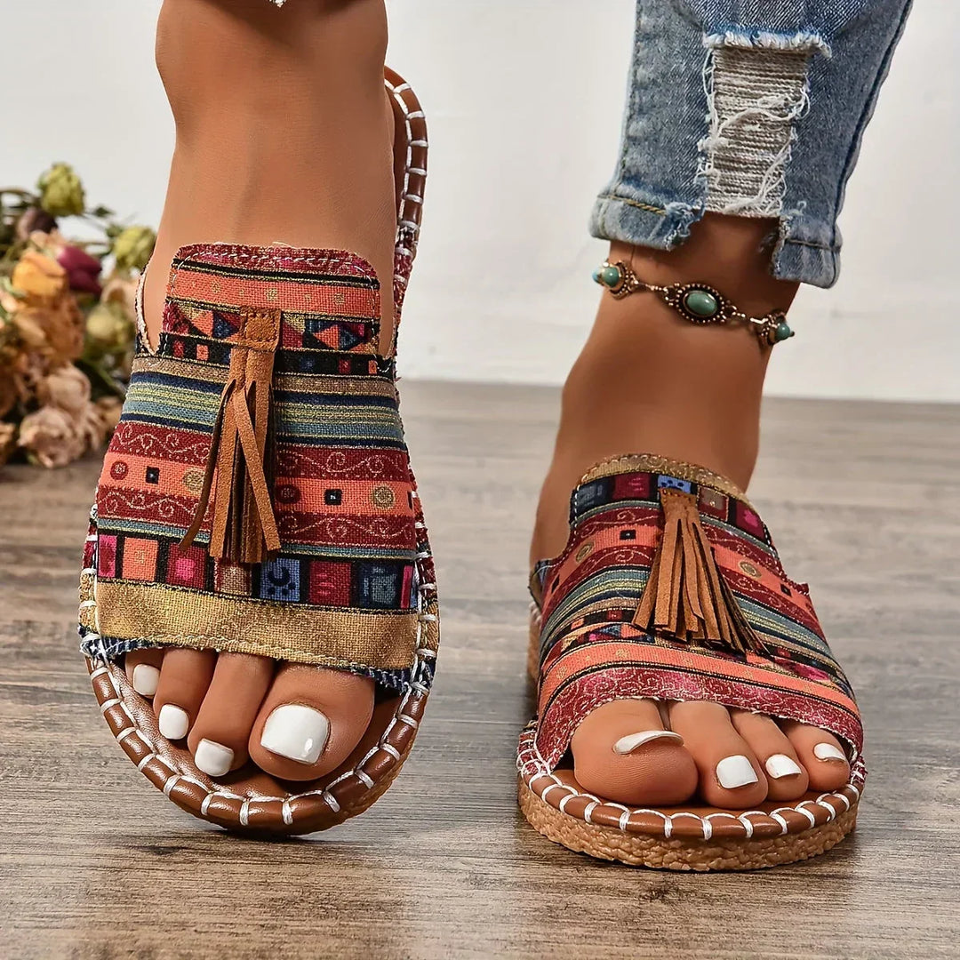 Sutton | Women's Tassel Slip-On Sandals Casual