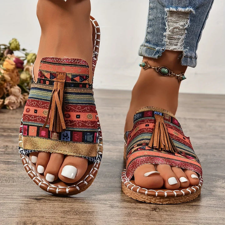 Sutton | Women's Tassel Slip-On Sandals Casual