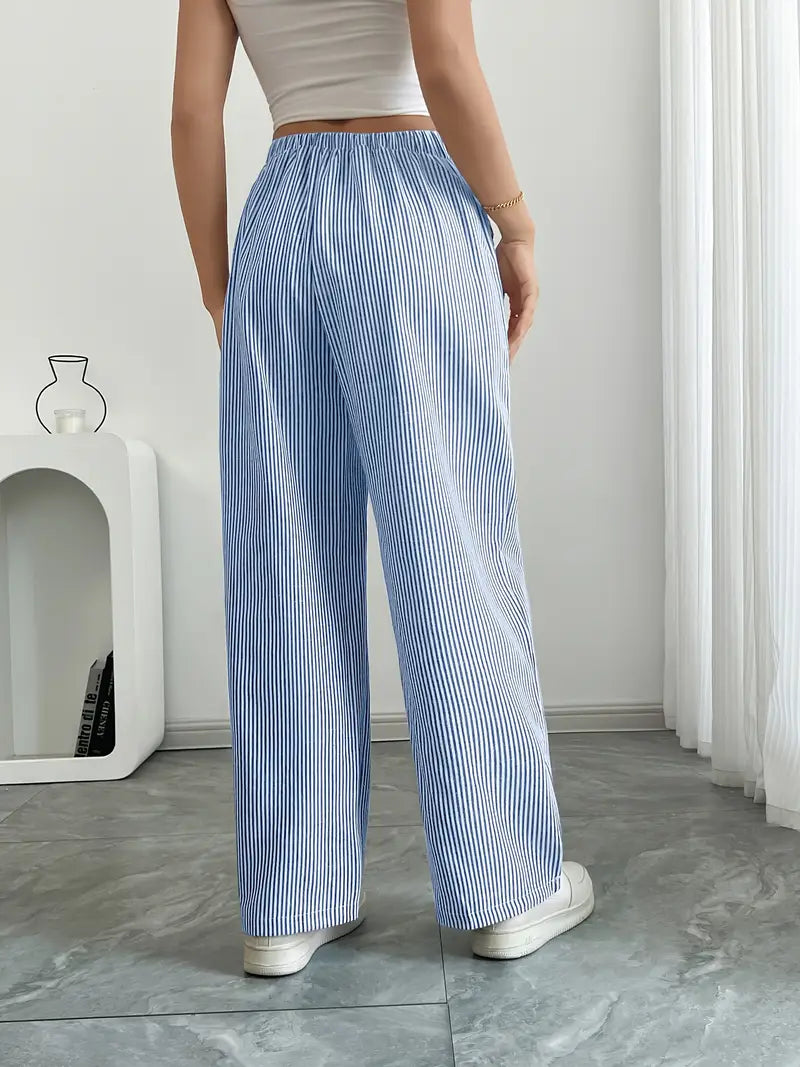 Sutton | Women's Striped Wide Leg Trousers