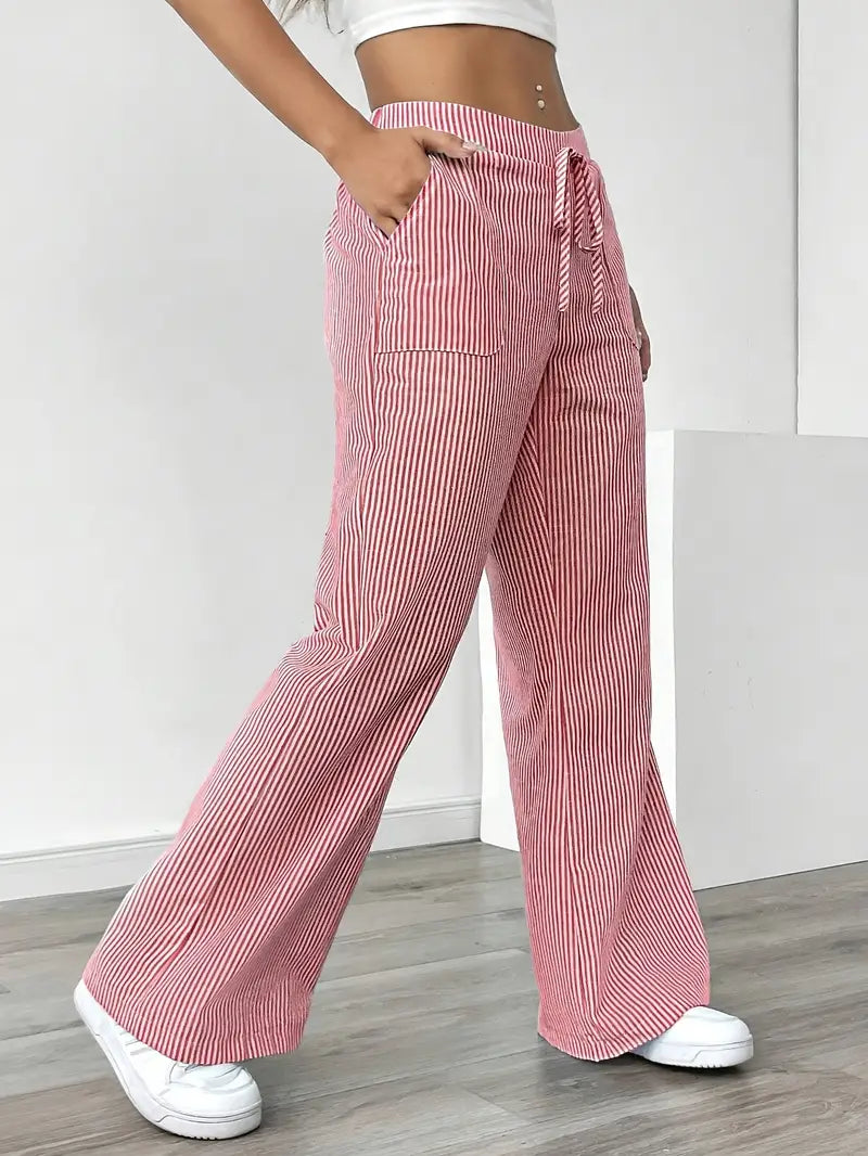 Sutton | Women's Striped Wide Leg Trousers