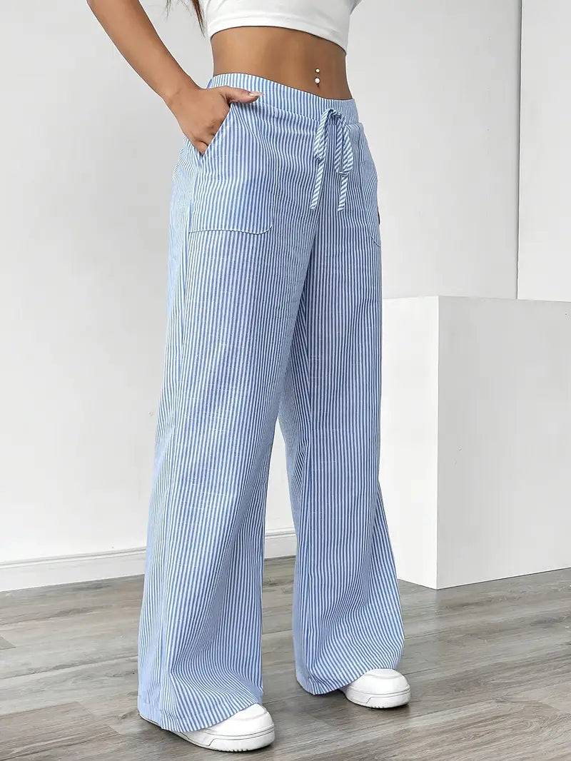 Sutton | Women's Striped Wide Leg Trousers
