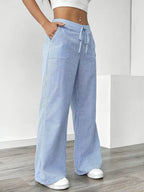 Sutton | Women's Striped Wide Leg Trousers